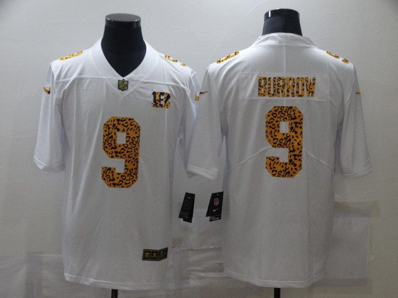 Men's Cincinnati Bengals Joe Burrow #9 White Jersey